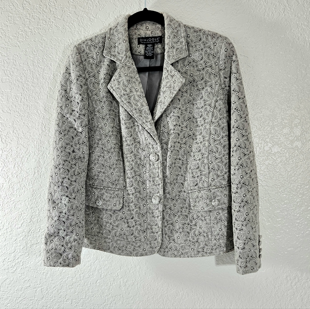 Dialouge Tan Eyelet Blazer